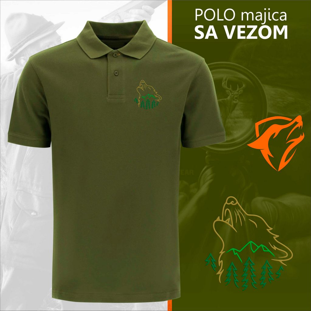 Lovačka polo majica Vuk 1 - Слика 3