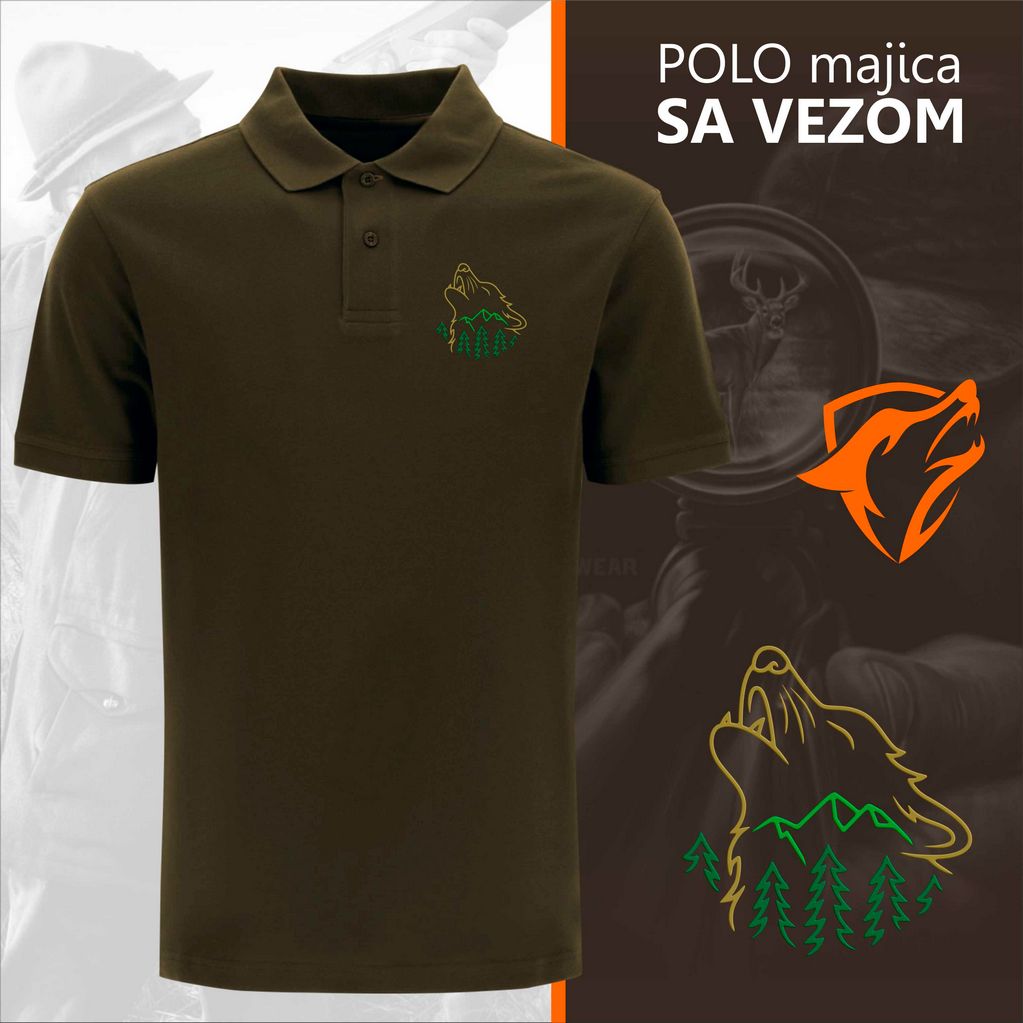 Lovačka polo majica Vuk 1 - Слика 2